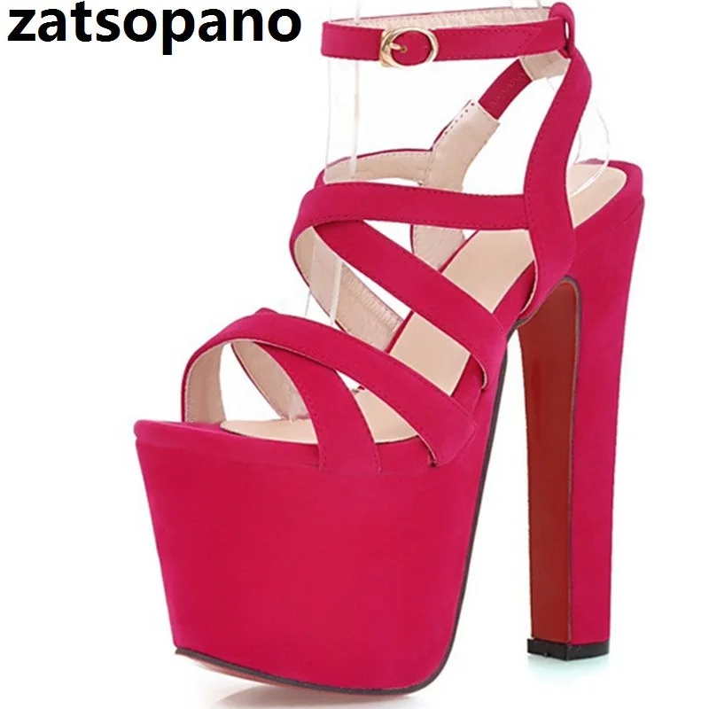 

Brand New 2019 Hot Sale Sexy Platform Ankle Strap Women Sandals Shoes Spring Summer Super High Heels Party Wedding Shoe Woman