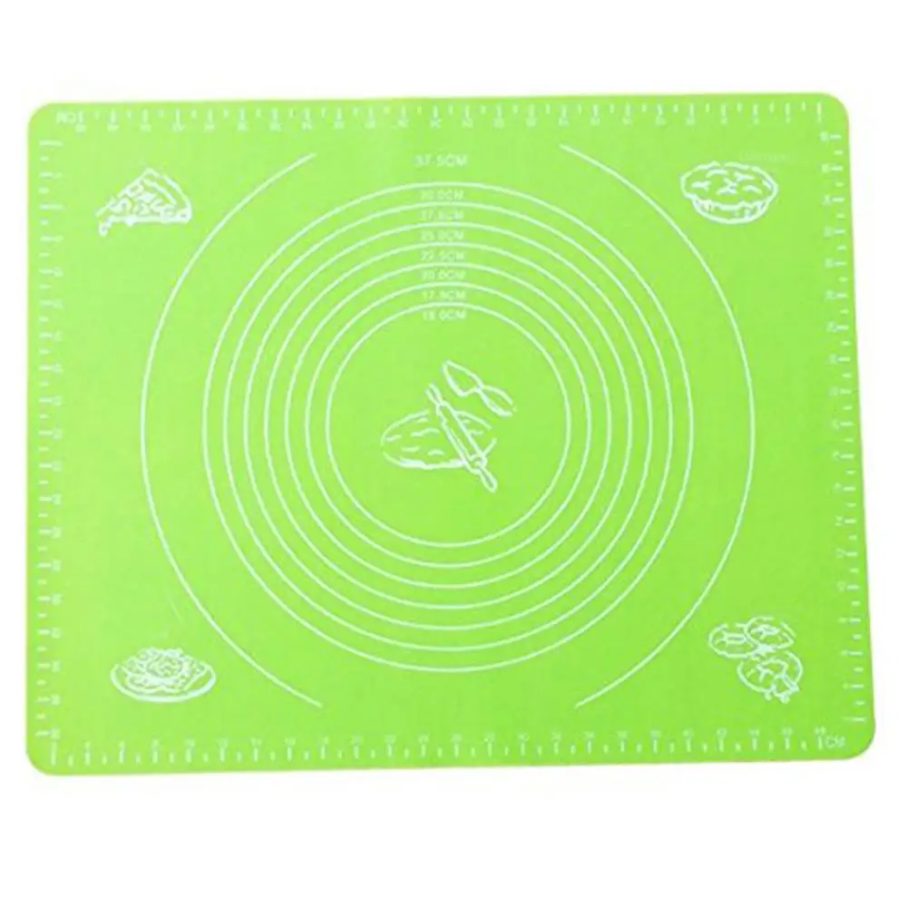 40x30 см антипригарный силиконовый коврик для выпечки прокатки для замеса теста вкладыш коврик с изображением торта коврики стол лист Ktchen жаропрочная посуда, Кулинария Инструменты - Цвет: Green