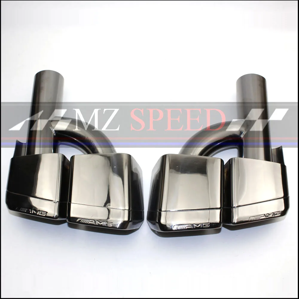 

new Car styling Dual Outlet Dark gray Exhaust Tips Muffler End Pipe Fit For Benz W212 W207 W204 AMG For Benz car accessories