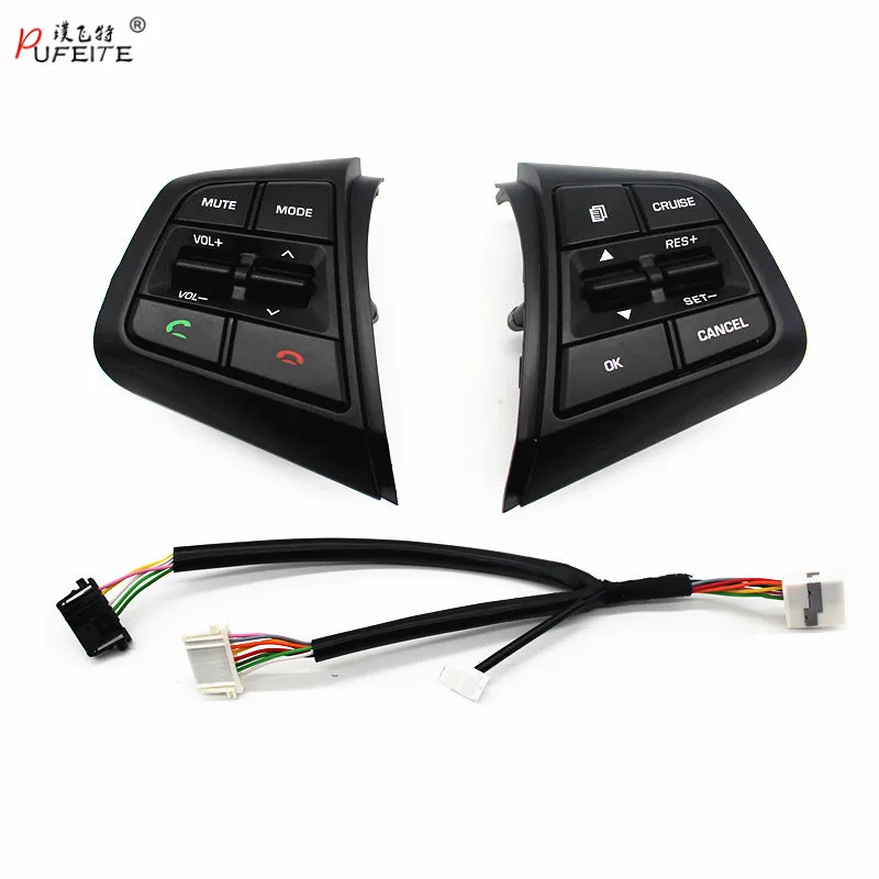 

PUFEITE For Hyundai ix25 (creta) 2.0L Cruise Control Buttons Remote Control Bluetooth Phone Button steering wheel switch