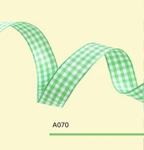 7/8″ inch 22mm green tartan ribbon