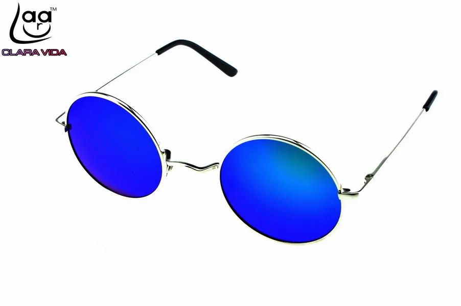 CLARA VIDA OZZY синий/зеленый зеркало оптические стёкла рок стиль ретро 100% POLZRIZED Круглый Солнцезащитные очки для женщин с тесты карты