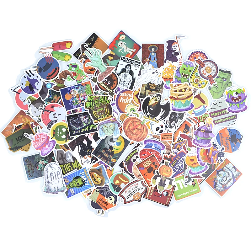 

100 PCS Horror Style Stickers Toys for Kids Matte Lovely Snowflake Elk Festival Decor Sticker to DIY Scrapbook Laptop Snowboard