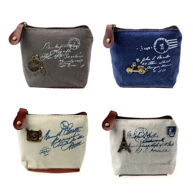 

Hot Sale Retro Women Coin Bag Purse Wallet Card Case Handbag Gift Eiffel Tower Camera bicycle car Bolsas Femmes free shipping