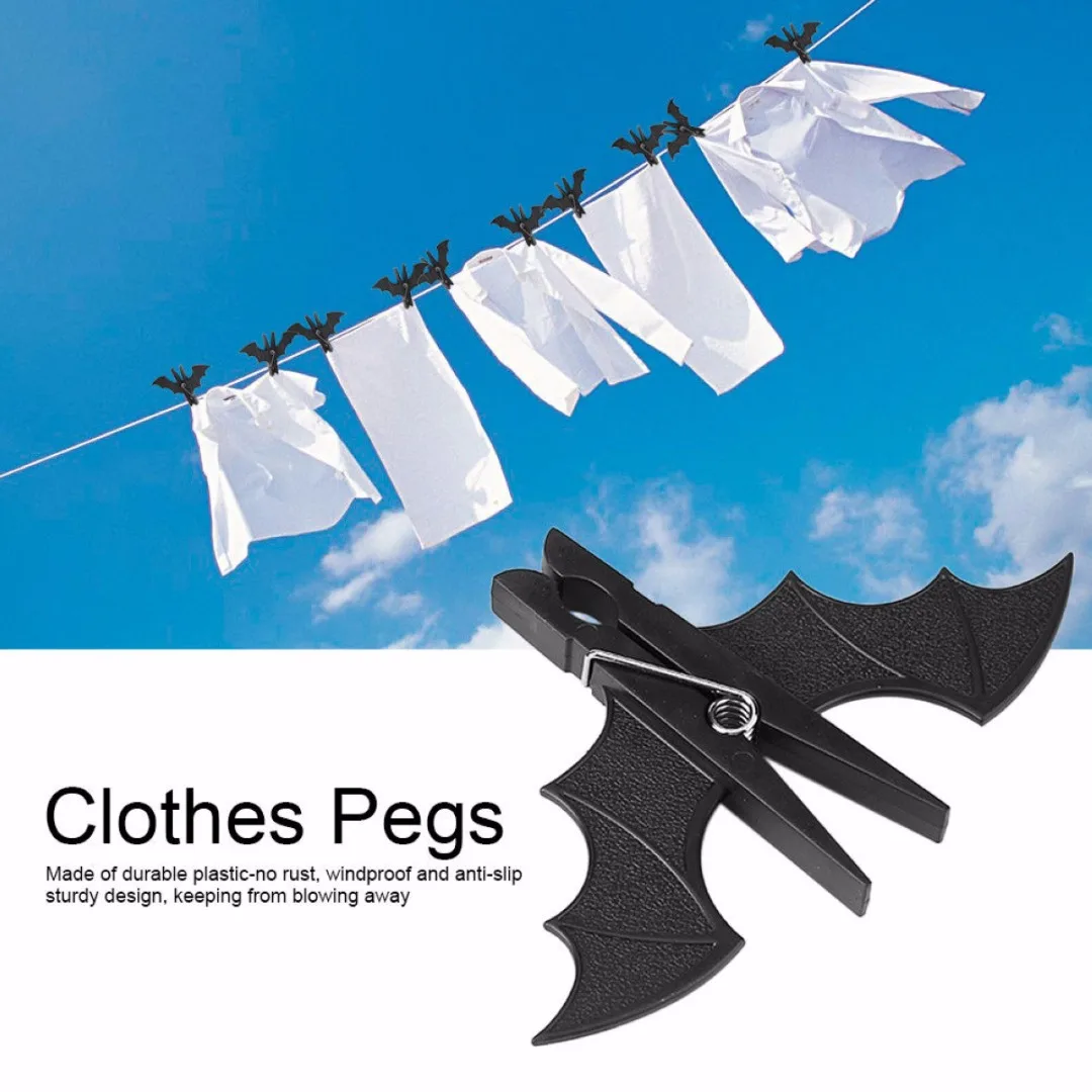 2pcs/pack Plastic Bat Clothes Pegs Clothespin Laundry Hangers Photo Paper Memo Note Clip Clamp for Home Decor