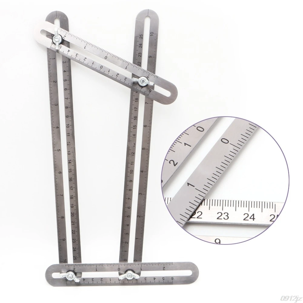 

Adjustable Four-Sided Folding Measuring Tool Multi-Angle Template Scale Ruler Gauging Tools Protractors LS'D Tool