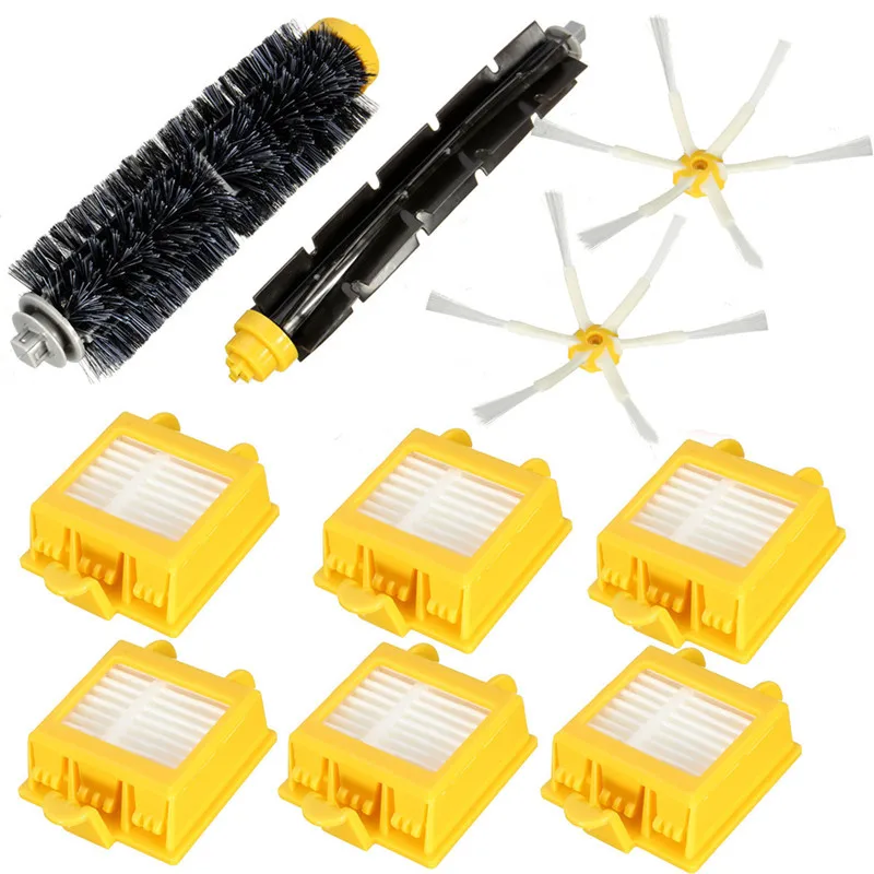 

10Pcs Vacuum Cleaner Replacement Part Kit Bristle Brush Flexbile Beater Side Brush Hepa Filter for i robot for R oomba 700Series