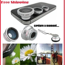 Magnetic 3 in1 Glass Fisheye Fish Eye Lens Wide Angle Macro Mobile Phone Lens Camera Lens