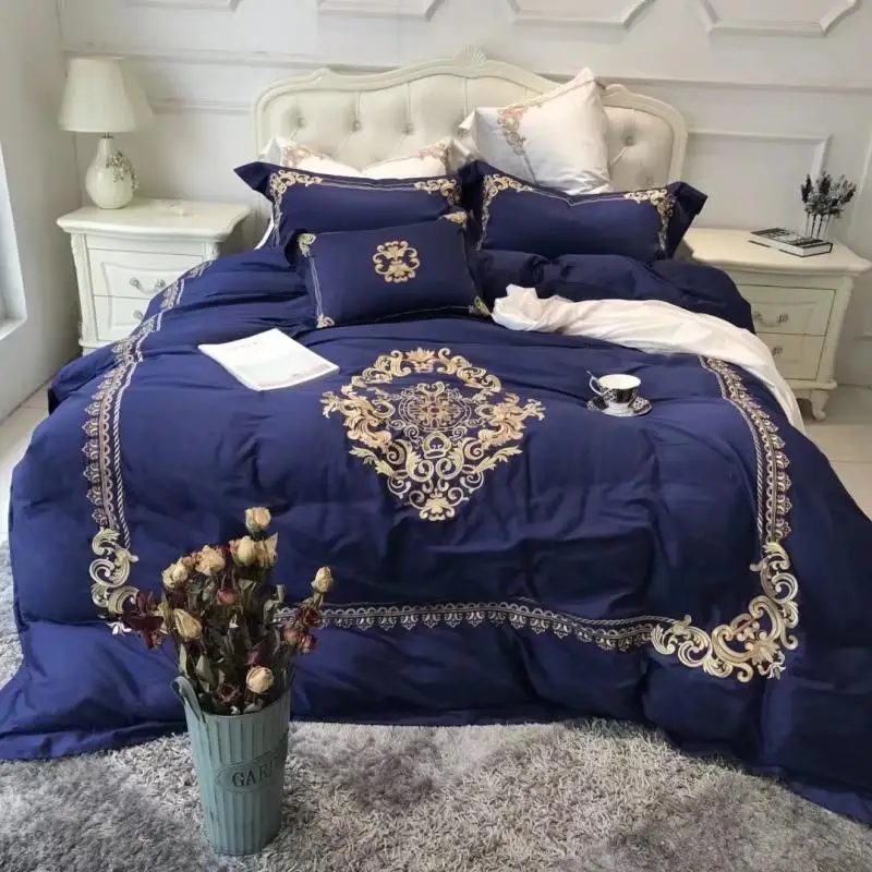 Luxury Egyptian cotton Queen King Bedding sets Oriental Golden