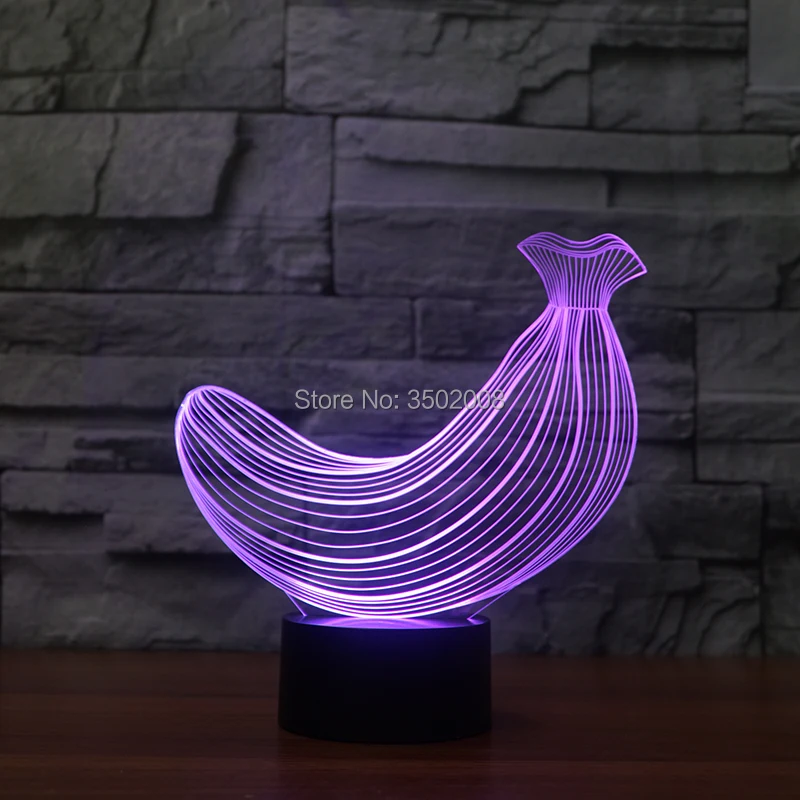 С рисунком бананов форма ночник 7 Изменение Цвета светодиодный настольная лампа для детей декора спальни или подарок
