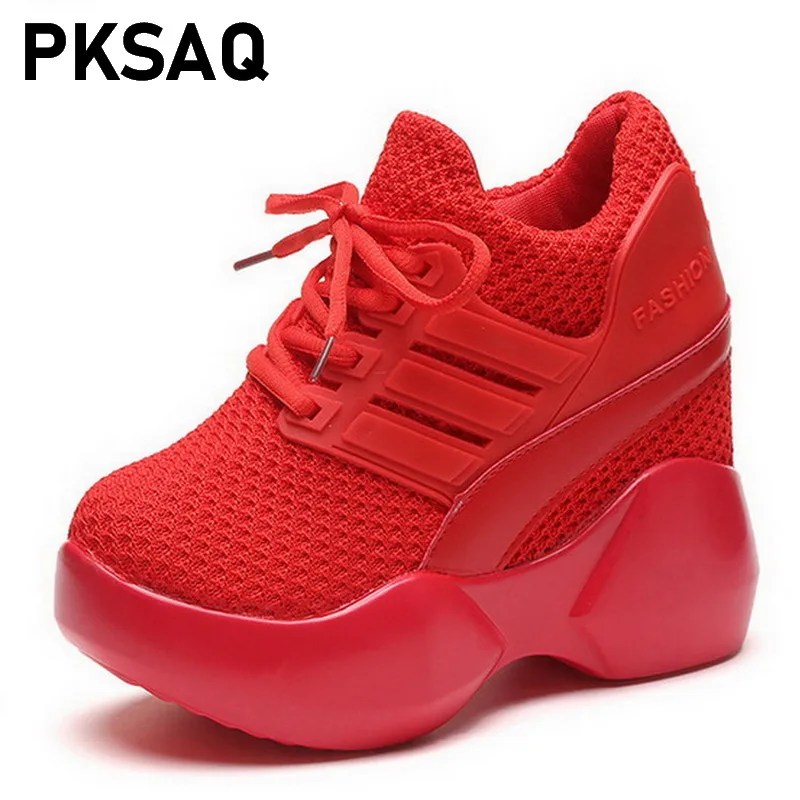 

Women Casual Shoes 2018 Autumn Fashion Breathable High Heels Ladies Sneakers Vulcanize Women Platform Shoes Female Chaussure