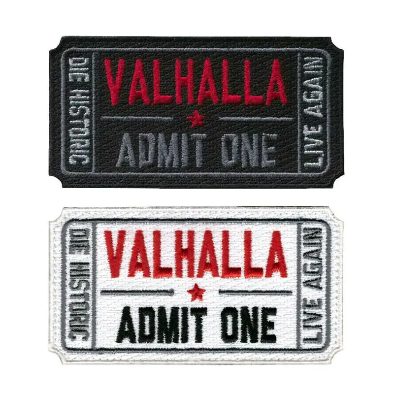 

Ticket to Valhalla Morale Military Tactical Vikings Mad Max Patch Army Tactical Badge Embroidered Badges Fabric Armband Stickers