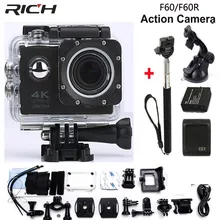 RICH 4K Wifi Action Camera F60 4K 30fps 1080P 60fps 720P 120fps 2 0 170D Helmet