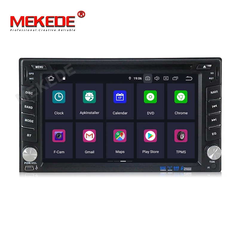 Top MEKEDE Android 9.0 Car GPS Multimedia for 2din Universal Navigation head unit for any car models with WIFI BT IPS DSP 3