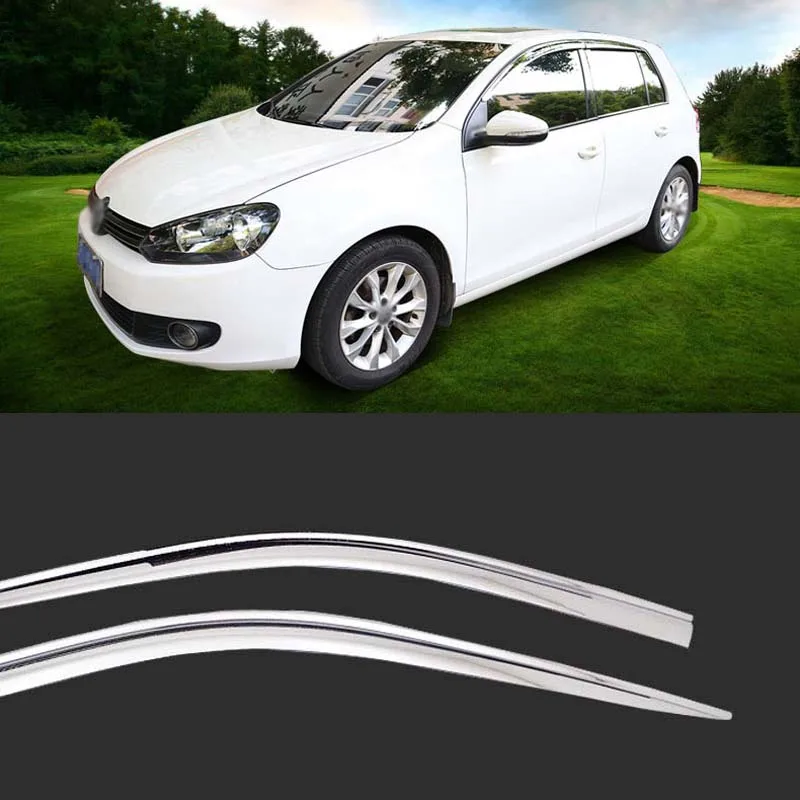 

1 Set Brand New Chrome Side Vent Sun Shade Window Visors Rain Guard Deflectors For VW Golf 6 2010-2012