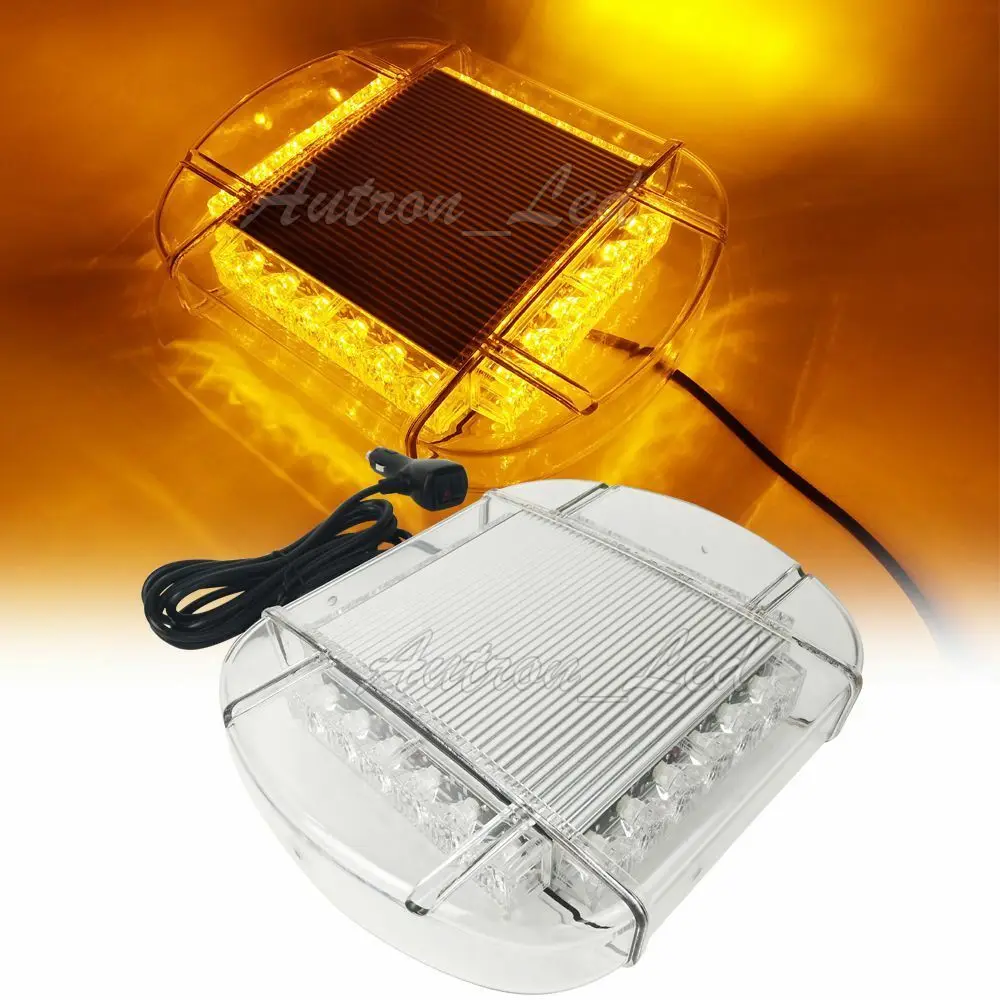 

11" 24W Amber LED Emergency Beacon Warning Roof Top Signal Work Strobe Light Bar