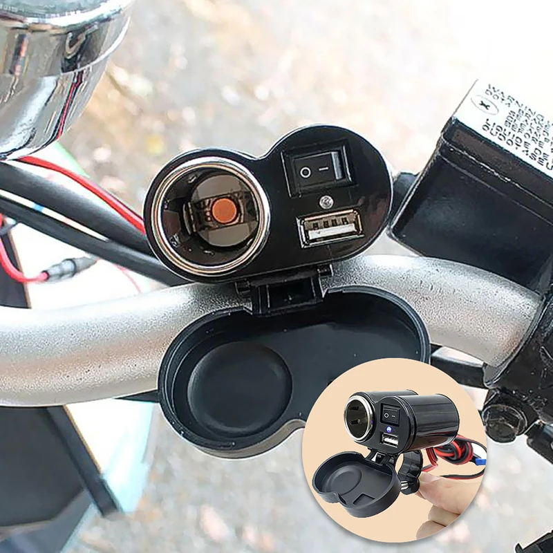 Автомобиль Мотоцикл Велосипед Водонепроницаемый прикуриватель USB зарядное устройство