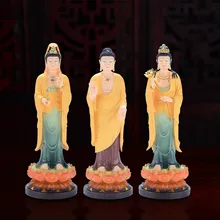 Западная Sansheng Смола ремесла статуя Будды Amitabha с изображением Будды и Гуаньинь Bodhisattva украшения дома аксессуары статуэтки