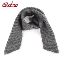 Geebro/детский вязаный шарф для мальчиков и девочек, кашемировые простые черные шарфы шаль палантин, зимние теплые аксессуары DQ868