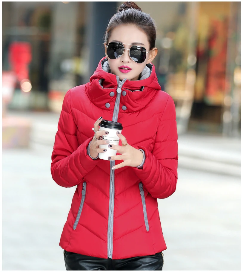 Модная женская зимняя куртка с капюшоном большого размера 3XL, однотонная Женская Базовая осенняя куртка со стоячим воротником, Женское пальто
