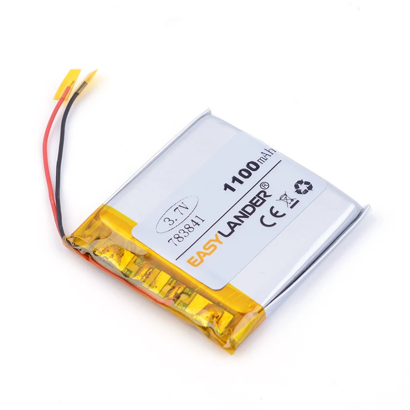 

Polymer battery 1100 mah 3.7 V 783841 smart home MP3 speakers Li-ion battery for dvr,GPS,mp3,mp4,cell phone,speake