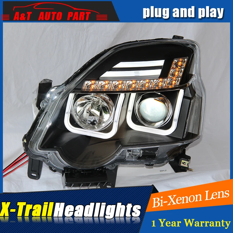 

new front light Car Styling for Nissan X-trail LED Headlight New Design LED DRL Lens Double Beam H7 HID Xenon bi xenon lens