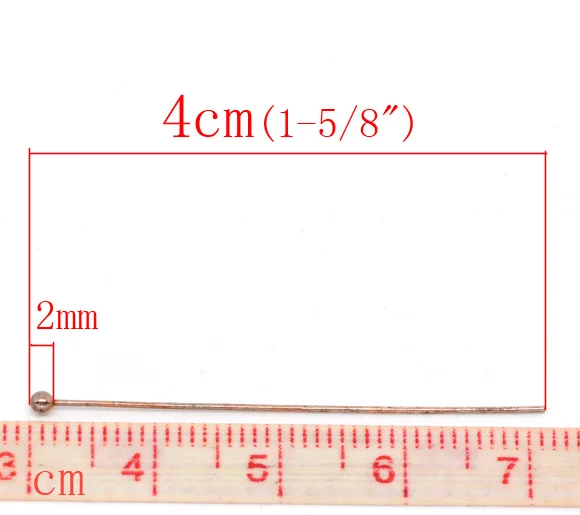 DoreenBeads медные штифты с шариковой головкой античная медь 4 см(1 5/") длинные, 0,5 мм(калибр), 30 штук Новинка