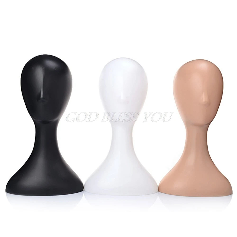 Female Plastic Mannequin Manikin Head Model Foam Wig Hair Glasses