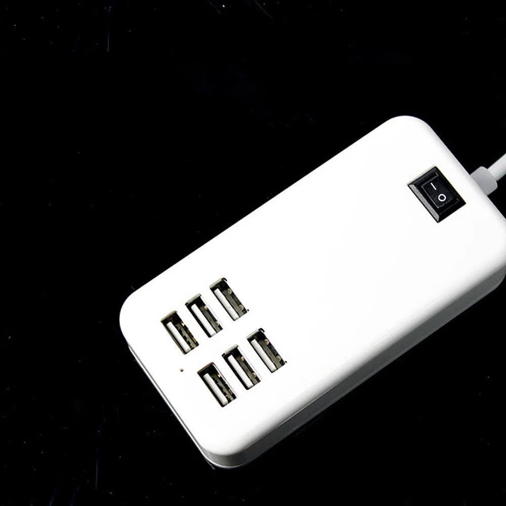 6 портов usb-хаб, настенное зарядное устройство для рабочего стола, адаптер питания переменного тока, штепсельная вилка европейского стандарта, розетка-удлинитель для зарядки с переключателем для телефона