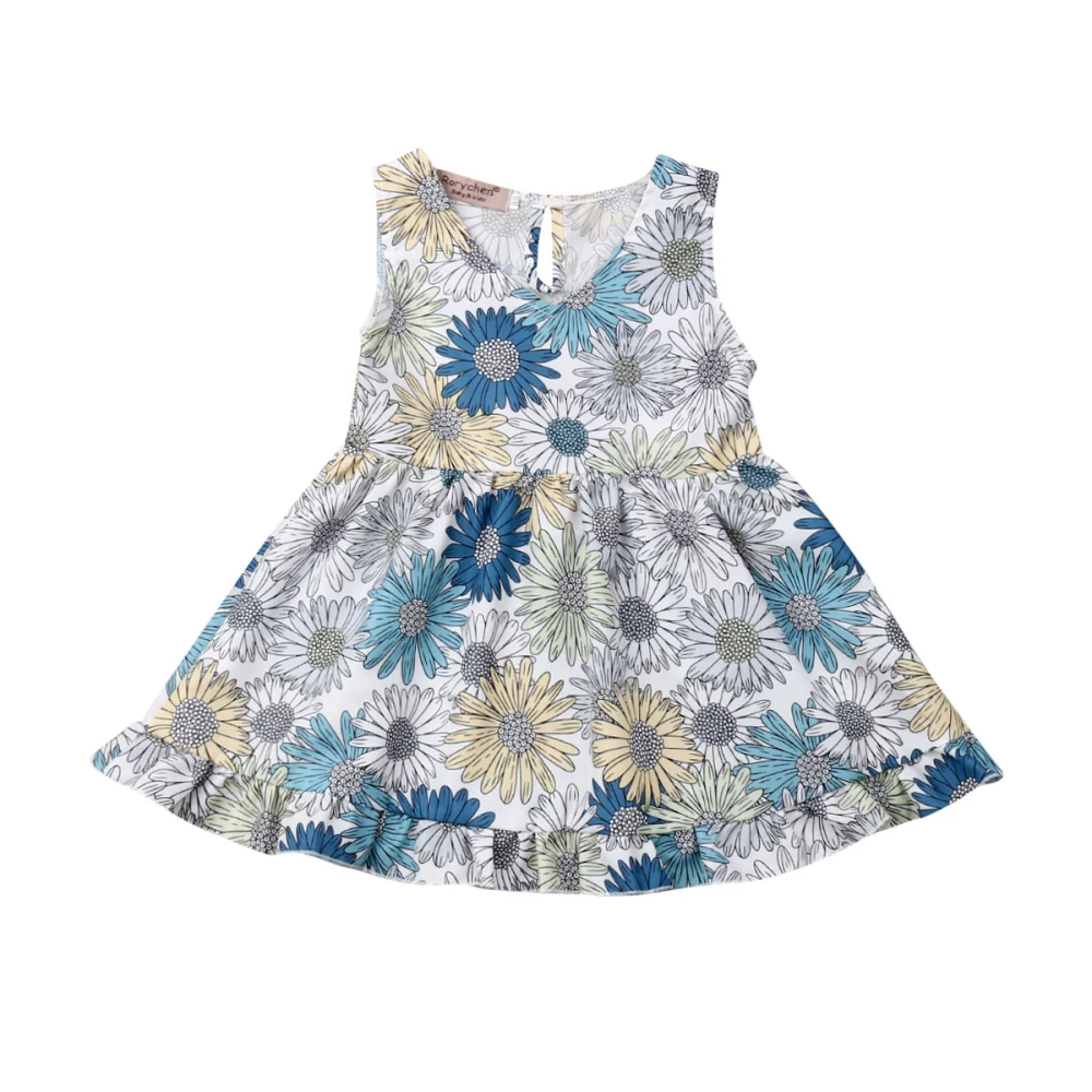 

Toddler Kids Baby Girl Clothes Sleeveless Sunflower Tutu Dress Sundress 1-6T