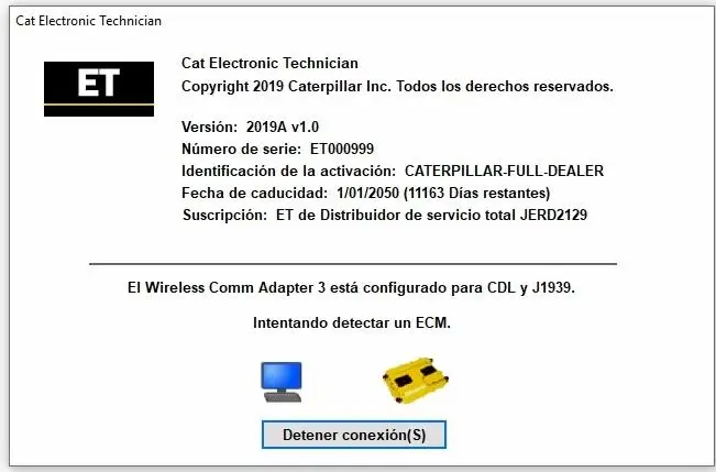 Электронный техник для ET 2019A диагностический разблокированный keygen + SIS 2019 детали