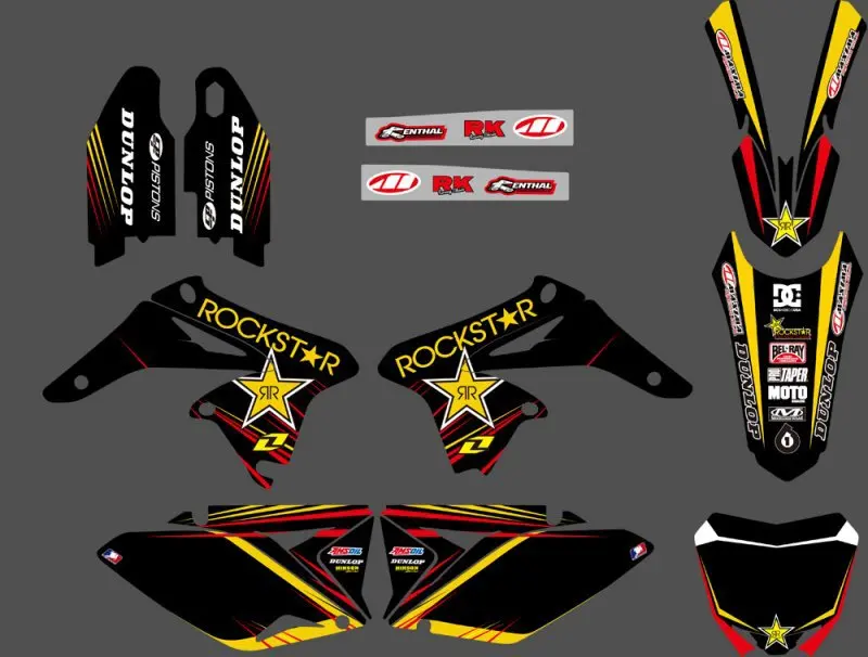 

0123  Star New TEAM  GRAPHICS & BACKGROUNDS DECALS STICKERS Kits  for SUZUKI RMZ250 2010 2011 2012