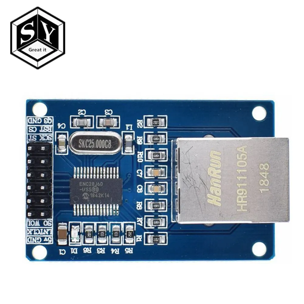 

1PCS Great IT ENC28J60 Ethernet LAN Network Module SPI Port For Arduino 51LPC AVR ARM PIC