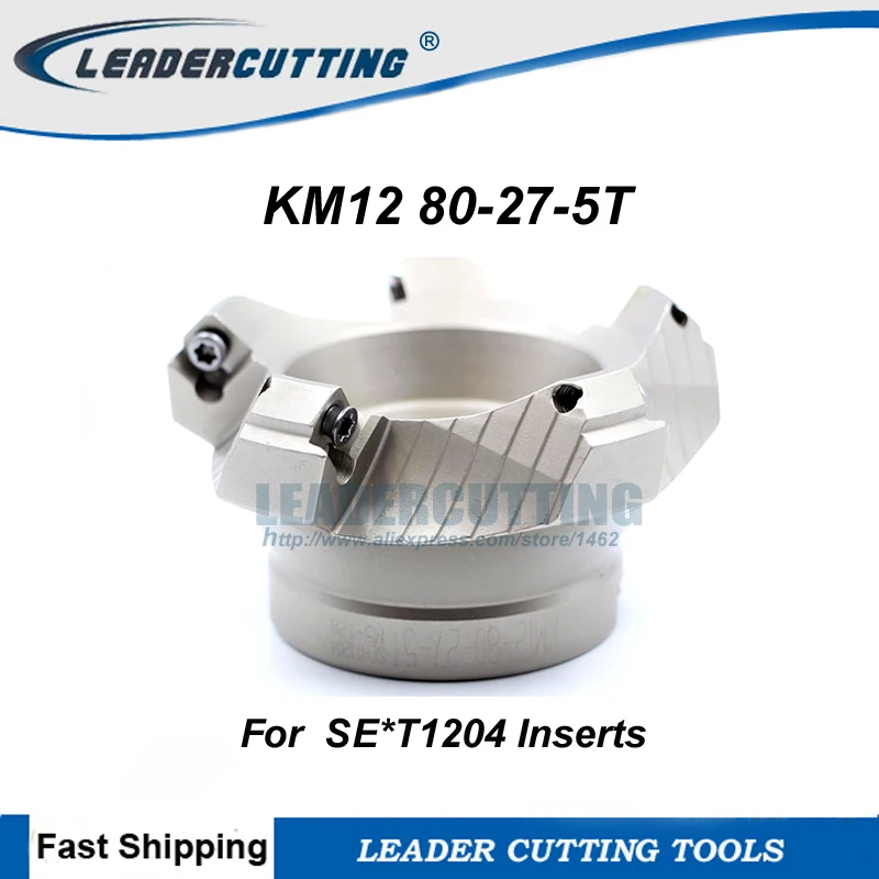 

Free Shipping KM12 80-27-5T 45 Dregee Milling tool ForSEHT1204/SEET1204/SEKT1204 ,Face Mill Shoulder Cutter For Milling Machine