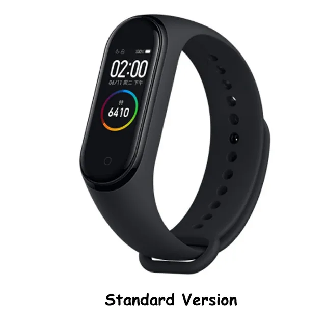 Новинка, Xiaomi mi-браслет 4 с цветным смарт-экраном, браслет для фитнеса, сердечного ритма, 135 мА/ч, Bluetooth, 5,0, 50 м, для плавания, mi ng, водонепроницаемый - Цвет: Black mi band 4
