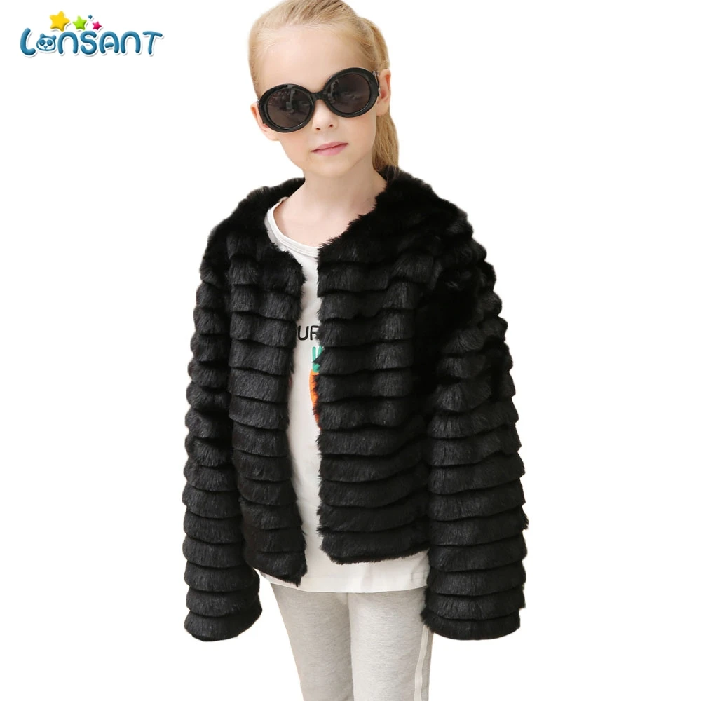 LONSANT Baby Winter Jacket Kids Baby Girls Autumn Winter Faux Fur Coat Long Sleeve Thick Warm Outwear baby fleece warm clothing