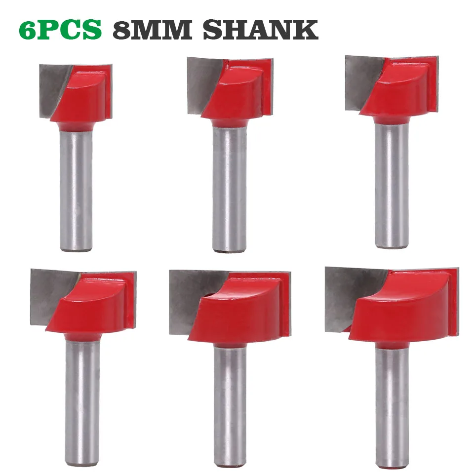 

6pc 8mm Cleaning bottom Engraving Bit solid carbide router bit Woodworking Tools CNC milling cutter endmill for wood