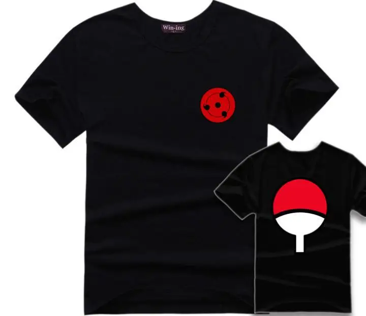Как у героя мультфильма Саскэ футболка Для мужчин футболка с героями аниме «Наруто» семья Uchiha логотип Шаринган глаз символ Косплэй футболки по аниме; обувь в стиле Итачи футболка - Цвет: 04