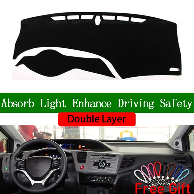 Двухслойные автомобильные наклейки для Honda civic 2012 2013 2014 2015 крышка приборной