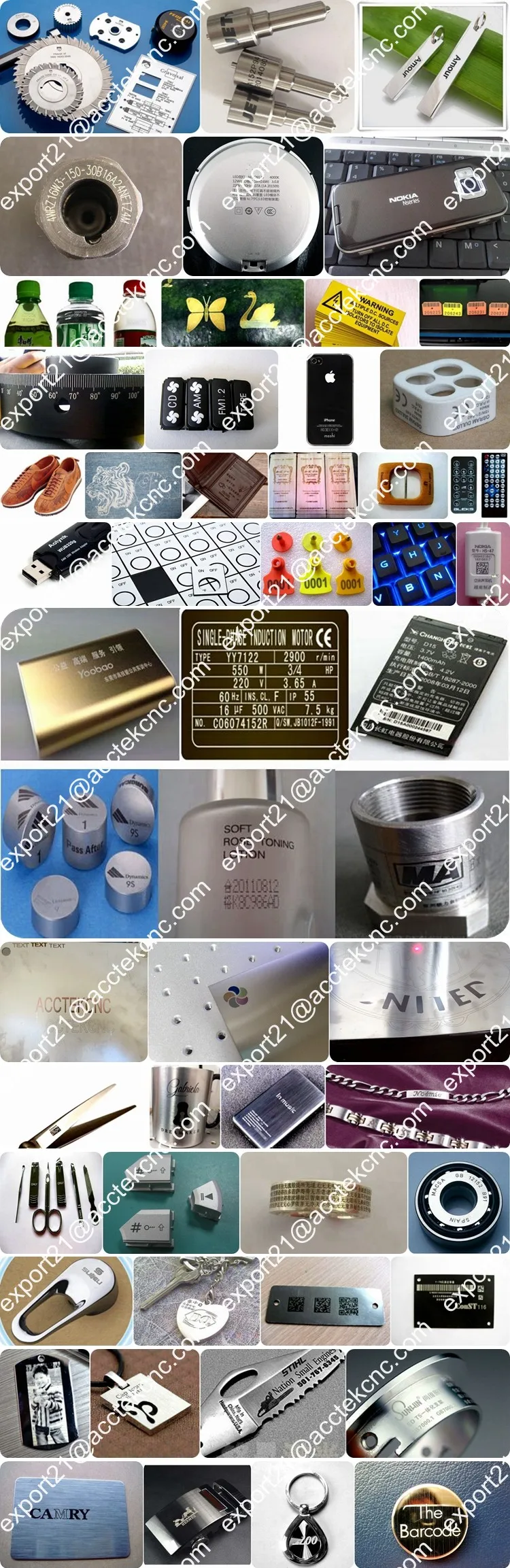 Marking machine samples