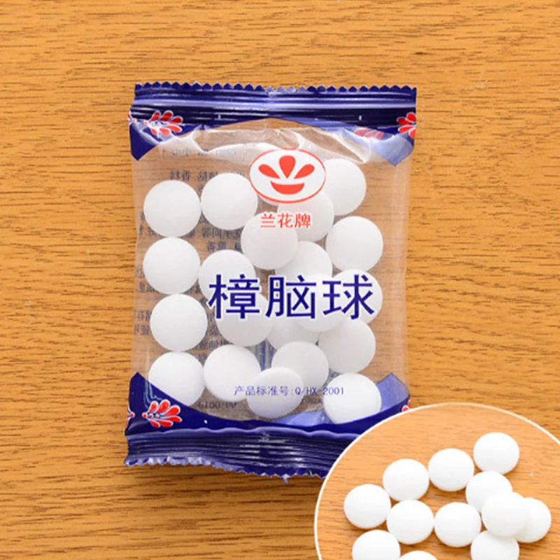 3 Bag 20 Grain Per Package Camphor Moth Balls Safe Moth Proof Mildew