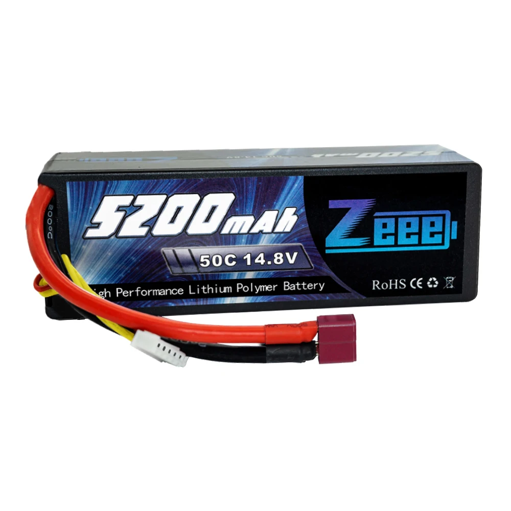 Zeee 5200 мАч аккумулятор с ру для RC автомобиля 4S RC LiPo батарея LiPo 14,8 в 4S 50C с штекером Deans для RC вертолета автомобиля лодки грузовика - Цвет: Deans Plug