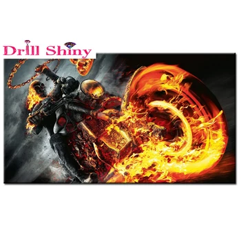 

Motorcycle skeleton square diamond embroidery full diamond DIY 5D painting animal cross stitch home decoration wall stickers