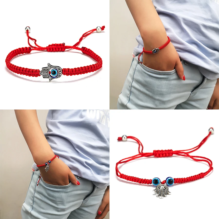 Belleper Новый Модный ручной Плетеный браслет с красной нитью очаровательный