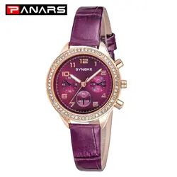 PANARS женские кварцевые часы люксовый бренд повседневные Простые часы подарки на день рождения тонкий кожаный ремешок женские наручные часы