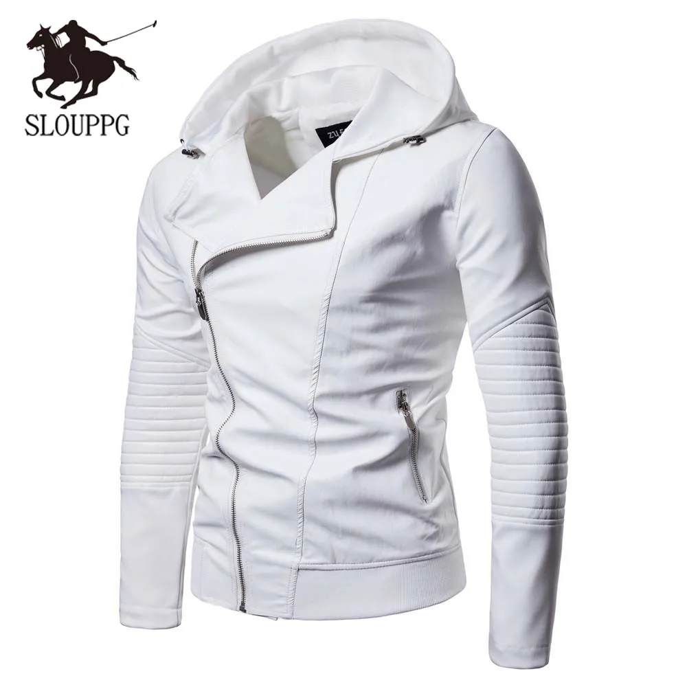 

2019 new men's leather clothing European and American youth leisure space cotton stitching locomotive PU leather jacket