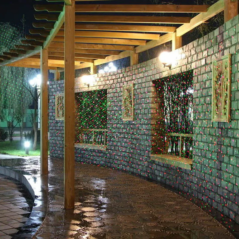 Efeito de Iluminação de Palco chuveiros de natal luzes de Laser Effect : Static Twinkle Star Red Green Laser Showers