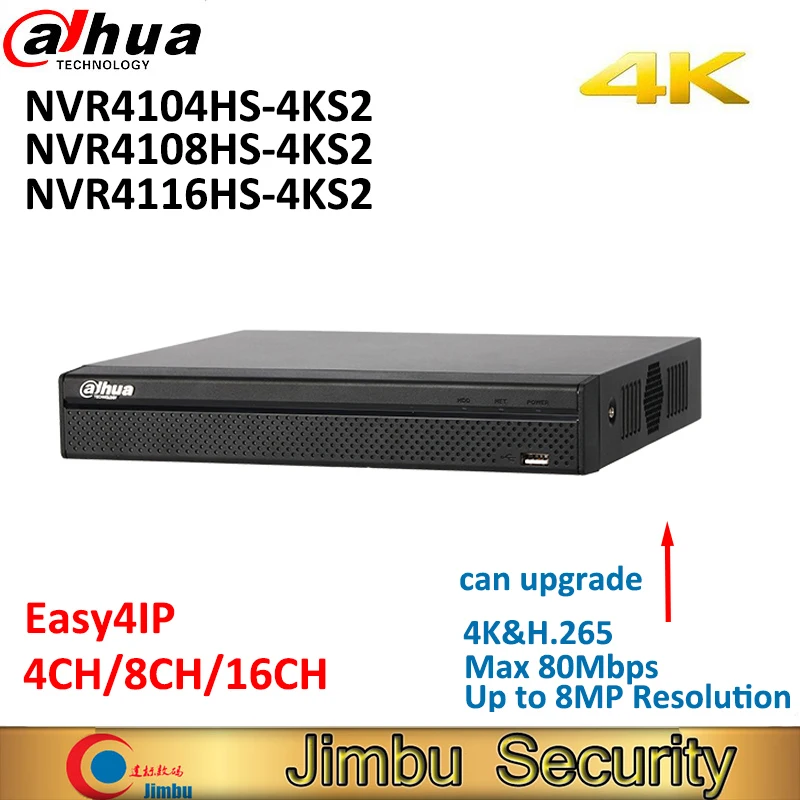

Dahua 4K P2P NVR Video Recorder NVR4104HS-4KS2 NVR4108HS-4KS2 NVR4116HS-4KS2 4CH 8CH 16CH H.265/H.264 Up to 8MP resolution