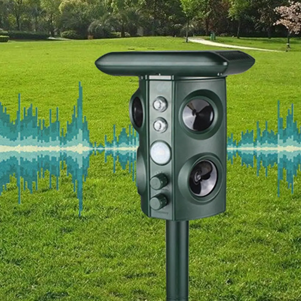 

Solar Ultrasonic Vibration Wild Animal Drive Ultrasonic Pest Repellers Solar Powered Scarer For Snake Fox Dog Cat