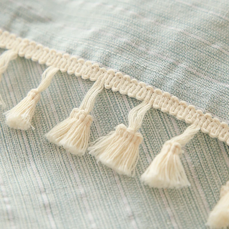  Japan Style Linen Cotton Tassel Table Cloth Rectangular Edge Tablecloth Letter Printed Dustproof Ta